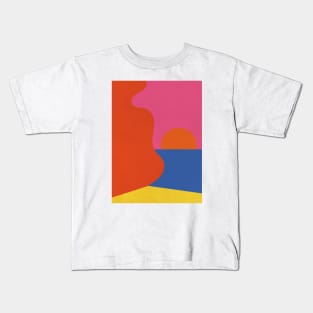 Sunset Beach - Retro Art Kids T-Shirt